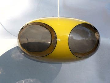 Lamp - Massive-Bug Eye-Space age-geel-kunststof