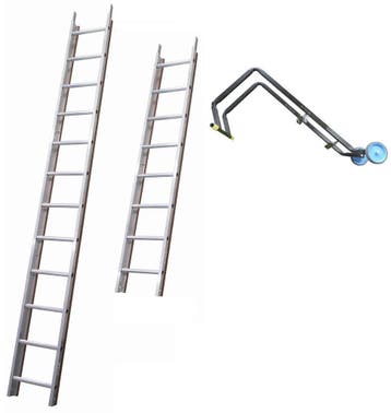 Solide dakladderset met nokhaak 5m, Ophalen of Verzenden, Ladder