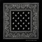 Haarband Bandana Zakdoek 55cm – Paisley Print – Zwart, Nieuw