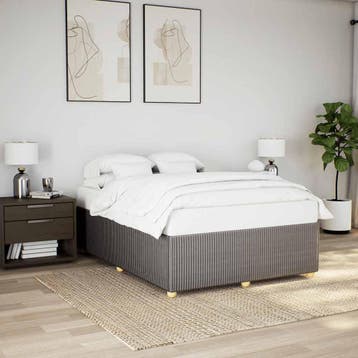 vidaXL Bedframe zonder matras stof taupe 160x200 cm, Verzenden, Nieuw