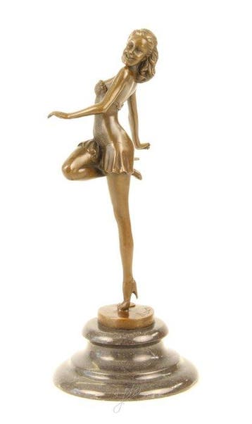 sculptuur, Beautiful Art Deco Bronze Sculpture – Dancing, Antiek en Kunst