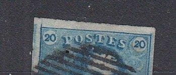België 1849/1849 - Haakje aan cijfer 20 links - OBP : 2A V1