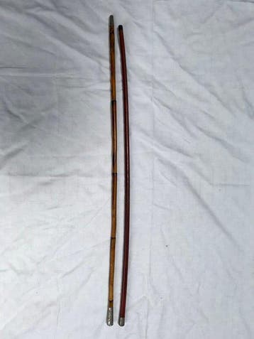 Wandelstok (2) - Bamboe, nikkel, Rubber - 2 flaneerstokken
