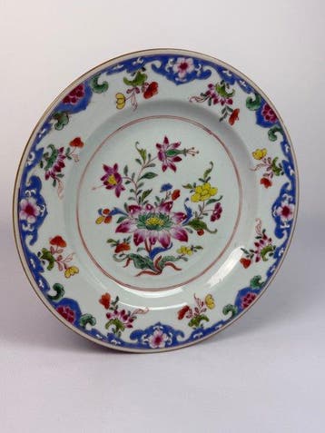 Assiette florale unique Famille Rose - Porcelaine - Chine -