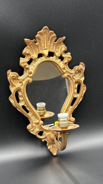 Wandkandelaar - Metaal, Glas - Set van twee wandlampen met