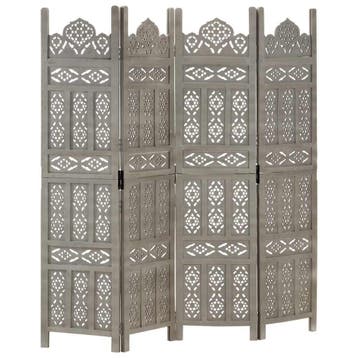 vidaXL Kamerscherm 4 panelen handgesneden 160x165 cm, Verzenden, Nieuw