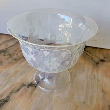 Kom - Muranoglas - Murano-stijl druivenoogstcompote; Seguso