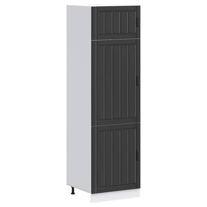 vidaXL Keukenkast Lucca bewerkt hout zwart, Maison & Meubles, Armoires | Autre, Envoi