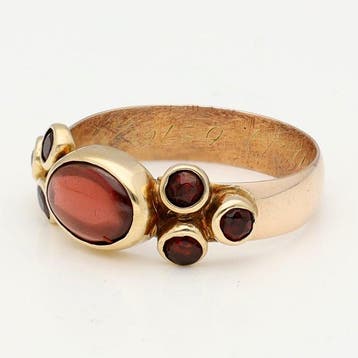 Bague - 14 carats Or jaune - grenade