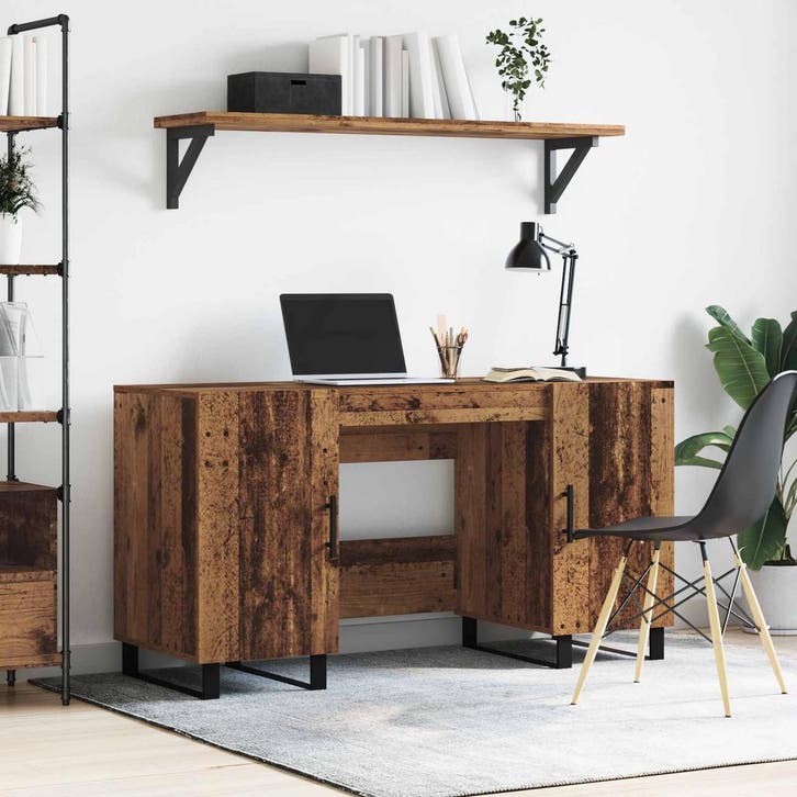 vidaXL Bureau Oud hout Bewerkt hout 140 x 50 x 75 cm, Huis en Inrichting, Bureaus, Nieuw, Verzenden
