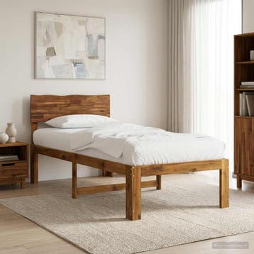 vidaXL Eenpersoonsbed met hoofdbord ROSTOCK Naturel 75 x 190, Verzenden