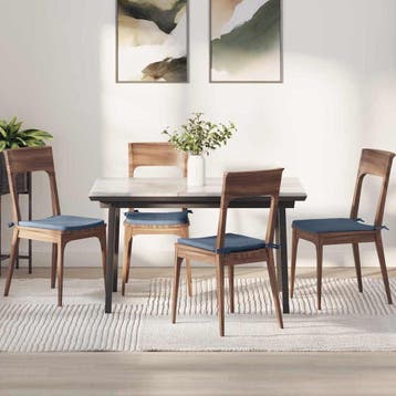 vidaXL Zitkussens 4 st Corduroy stof Blauw 40 x 40 x 3 cm, Huis en Inrichting, Woonaccessoires | Kussens, Verzenden, Nieuw
