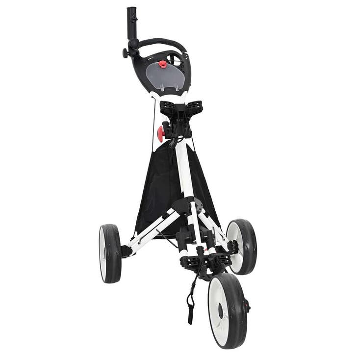 vidaXL Golf Trolley Zwart en Wit 100 x 69 x 114 cm Aluminium, Sport en Fitness, Golf, Nieuw, Verzenden