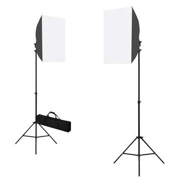 vidaXL Professionele studiolampen 2 st 40x60 cm staal zwart, Verzenden