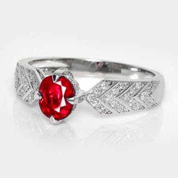 Sans prix de réserve - Bague - 18 carats Or blanc, GIA 1,02, Nieuw