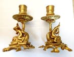 Chandelier (2) - Bronze doré - Paire de bougeoirs