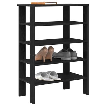 vidaXL Schoenenrek 61x32x87,5 cm bewerkt hout zwart, Verzenden, Nieuw
