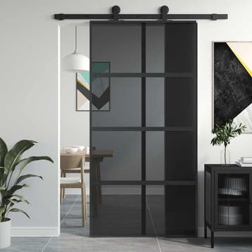 vidaXL Schuifdeur 102,5x205 cm gehard glas en aluminium, Doe-het-zelf en Bouw, Verzenden, Nieuw