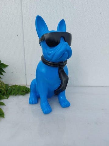 Statue, French bulldog with tie and sunglasses - 40 cm -