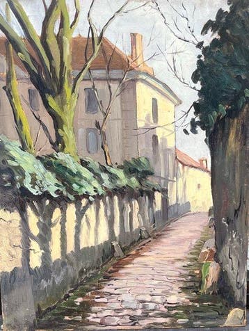 Franse school (XX) - La ruelle ensoleillée (Vendu sans prix
