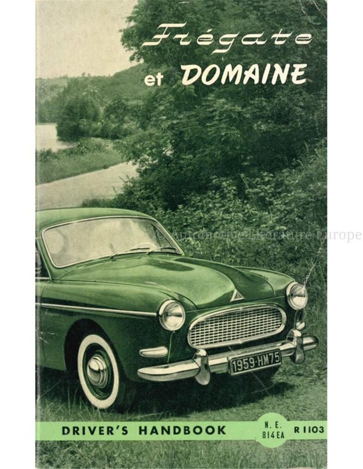 1959 RENAULT FREGATE | DOMAINE INSTRUCTIEBOEKJE ENGELS, Auto diversen, Handleidingen en Instructieboekjes