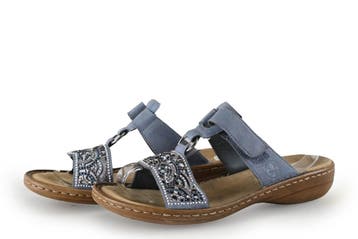 Rieker Muiltjes in maat 39 Blauw, Kleding | Dames, Gedragen, Rieker, Verzenden, Blauw