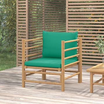 vidaXL Tuinbank met kussens bamboe groen, Verzenden, Nieuw