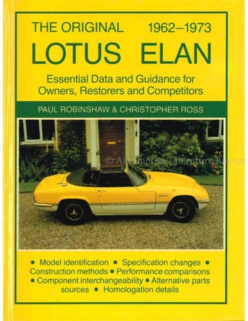 THE ORIGINAL LOTUS ELAN 1962 - 1973, ESENTIAL DATA AND, Nieuw