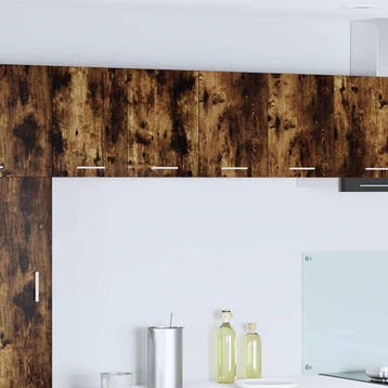 vidaXL Hangkast 2 st Gerookte Eik en Wit Bewerkt hout, Verzenden, Nieuw