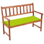 vidaXL Tuinbank met kussen 120 cm massief acaciahout, Tuin en Terras, Tuinsets en Loungesets, Verzenden, Nieuw
