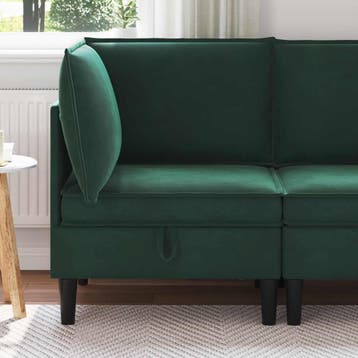 vidaXL Sofa met opslag Donkergroen Fluweel, Verzenden