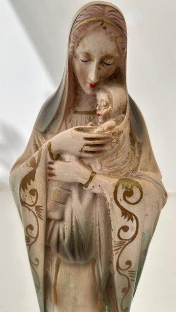 Statue, Madonna met kind - 36 cm - Plâtre
