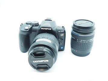 Olympus E-510 IS camera + 14-45mm + 40-150mm (inclusief