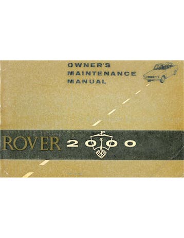 1963 ROVER 2000 INSTRUCTIEBOEKJE ENGELS, Auto diversen, Handleidingen en Instructieboekjes