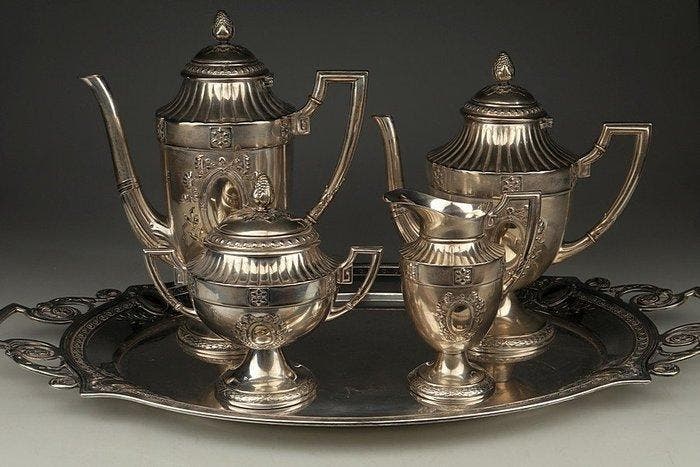 WMF / Geislingen - Koffie- en theeservies - Verzilverd, Antiquités & Art, Art | Objets design