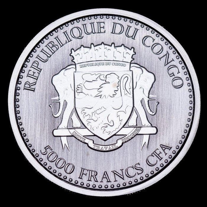 Congo. 5000 Francs 2017 - Congo Silverback Gorilla 1 Oz, Postzegels en Munten, Munten | Europa | Niet-Euromunten