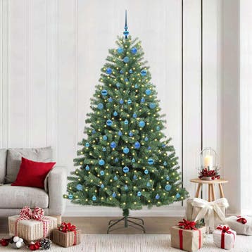 vidaXL Kunstmatige Hinged Kerstboom Groen 210 cm PVC en, Verzenden, Nieuw