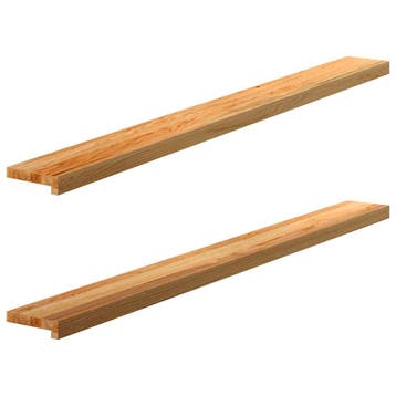 vidaXL Vensterbanken 2 st 160x15x2 cm massief eikenhout, Verzenden, Nieuw