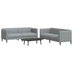 vidaXL 2-delige Loungeset stof lichtgrijs, Verzenden, Nieuw
