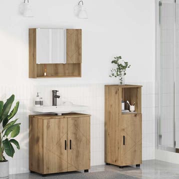 vidaXL Badkamermeubel Set 3 st Artisan Eiken 61 x 35 x 64 cm, Verzenden