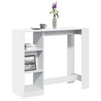 vidaXL Bartafel met schap 124x46x103,5 cm bewerkt hout wit, Verzenden