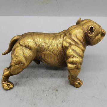 sculptuur, Bulldog - 10 cm - Messing
