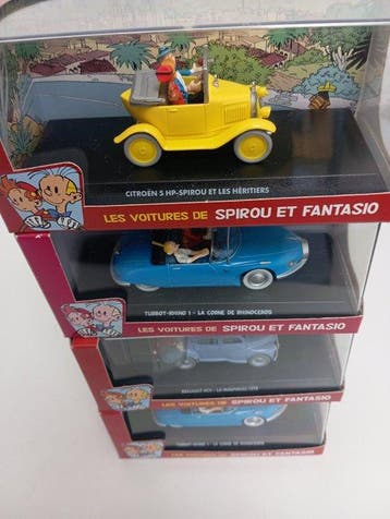 Spirou et Fantasio 1:43 - Modelauto (4) - Lot de quatre, Nieuw