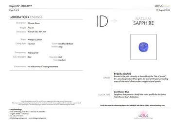 1 pcs Bleu Saphir - 7.56 ct - Lotus Gemology (Thaïlande) -