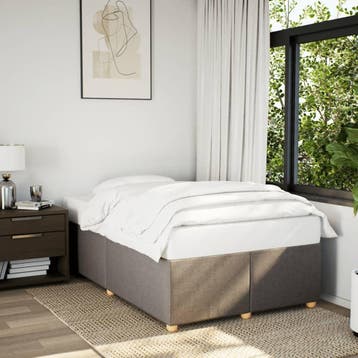 vidaXL Bedframe zonder matras 120x200 cm stof taupe, Verzenden