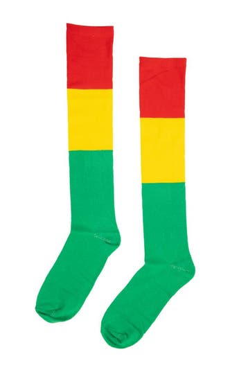 KIMU® Lange Sokken Rood Geel Groen Reggae 36-40 Lange Kousen, Ophalen of Verzenden, Nieuw