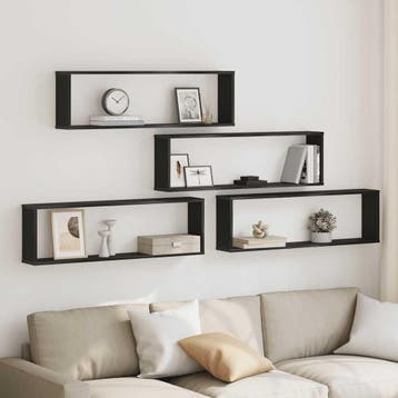 vidaXL Wandrekken Kubusvormige 4 st 100x15x30 cm spaanplaat, Verzenden, Nieuw