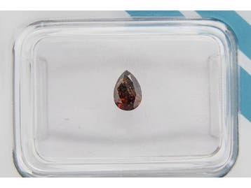 Veiling -  Natuurlijke diamant - Fancy diep oranjebruin 0,31
