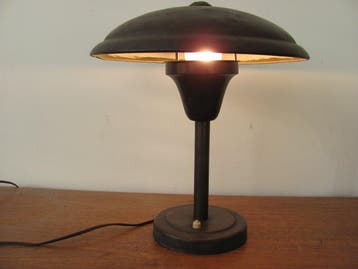 Art deco / Bauhaus - Tafellamp - Metaal - vintage mushroom, Antiek en Kunst