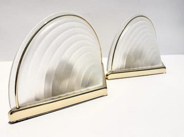 Massive - Wandkandelaar (2) - Glas - gesatineerd glas,, Antiek en Kunst
